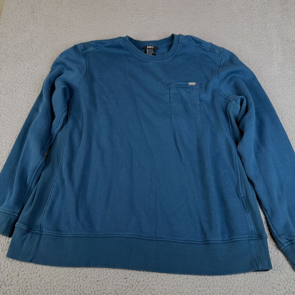 5.11 TACTICAL Sweatshirt Mens 2XL Blue Fleece Pocket Pullover Heavyweight Work‎